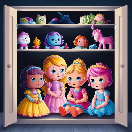 toys in a dark closet