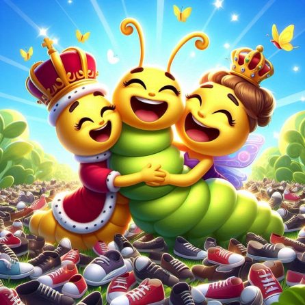 prince Caterpillar is happy because he has shoes