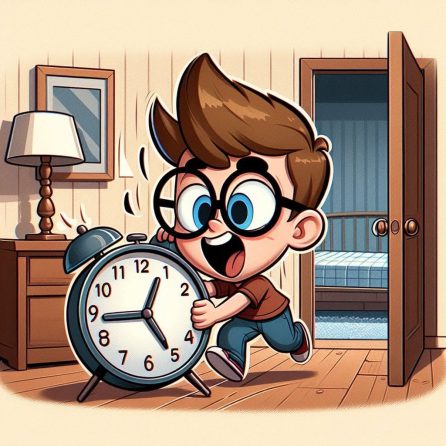 Billy changing dad's clock