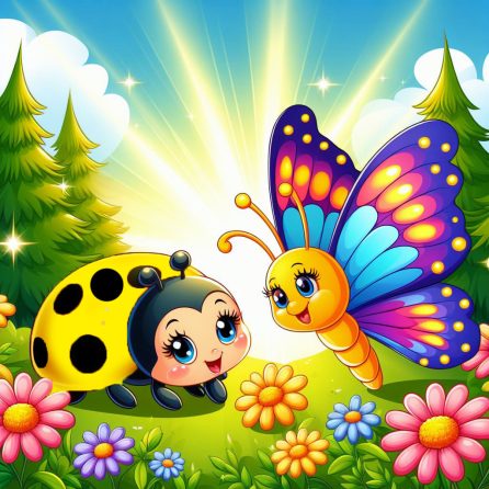 ladybird and butterfly