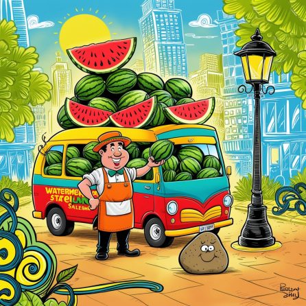 watermelon seller comes to city