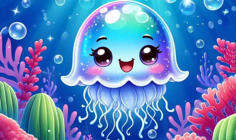 How to draw a jellyfish easy step by step, cute drawings ideas for girls or  kids - YouTube