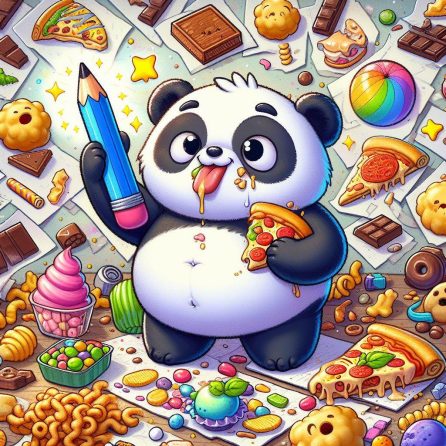 panda eating everything in panda's magic pencil story for kids