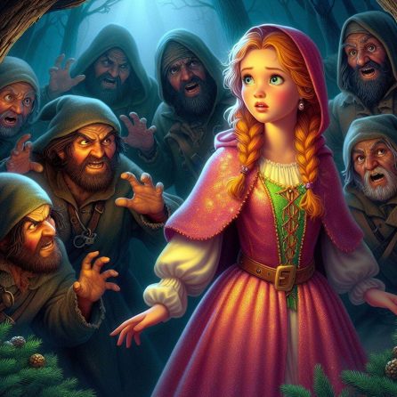 Gerda and thieves in the snow queen story for kids