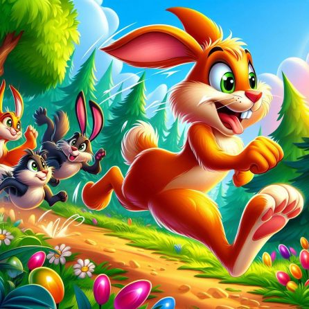 hare being the fastest animal in the tortoise and the hare story for kids