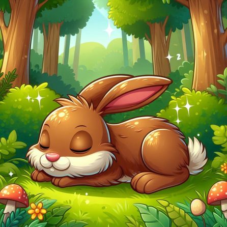 hare sleeping in the tortoise and the hare story for kids