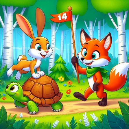 starting the competition in the tortoise and the hare story for kids