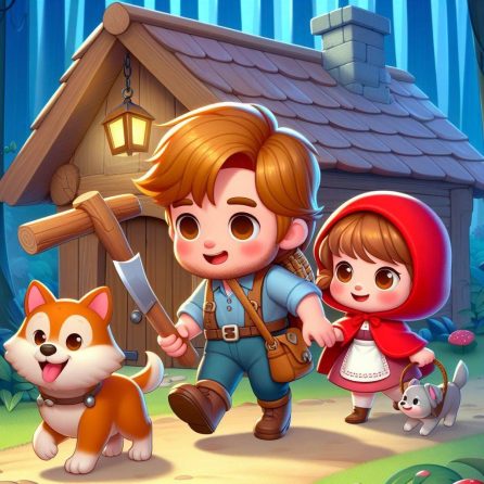 little riding hood and woodcutter
