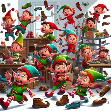 elves escaping in the elves and the shoemaker story for kids