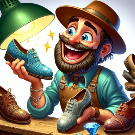 happy shoemaker in the elves and the shoemaker story for kids
