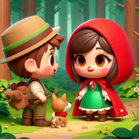 woodcutter and little riding hood talking