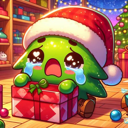 crying christmas tree