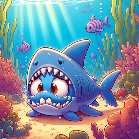 fish being sad in blue fish's huge wish story for kids