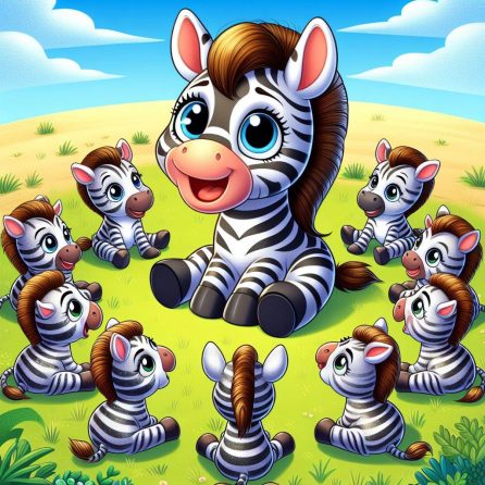 Zara telling story for little zebras in Zara the little zebra story for kids