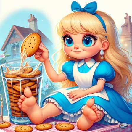 Alice eating cookie