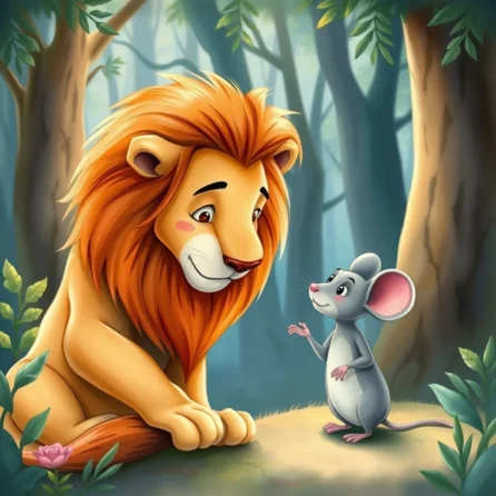 The lion felt pity, at the mouse's plea