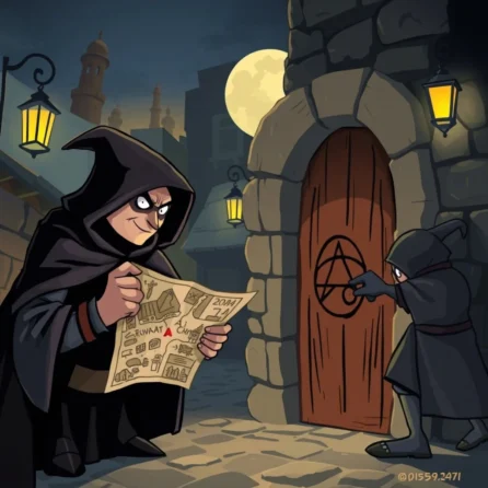 The robber put a mark on Ali Baba's door